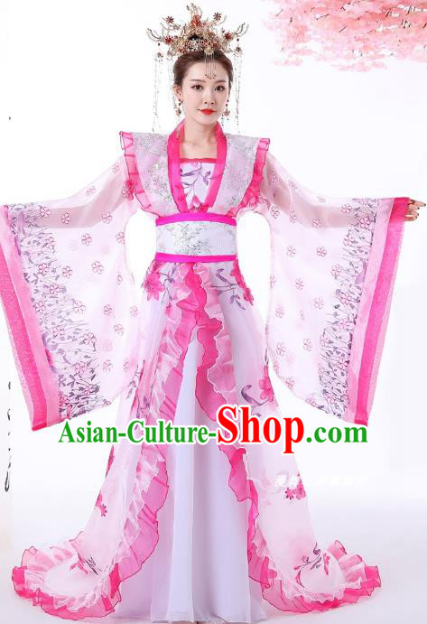 Chinese Ancient Palace Lady Hanfu Dress Apparels Traditional Drama Tang Dynasty Royal Princess Historical Costumes Complete Set