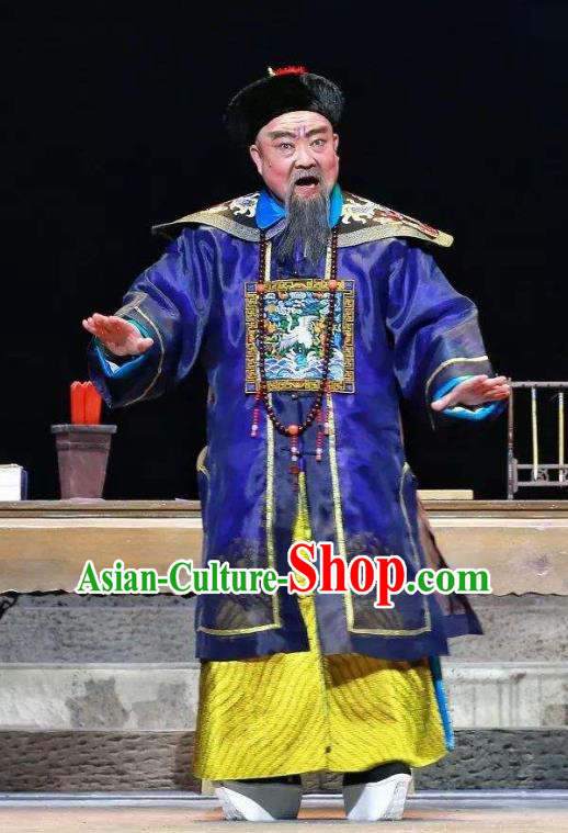 Nan Hai Li Huai Chinese Sichuan Opera Governor Zhang Renjun Apparels Costumes and Headpieces Peking Opera Highlights Jing Role Garment Official Clothing