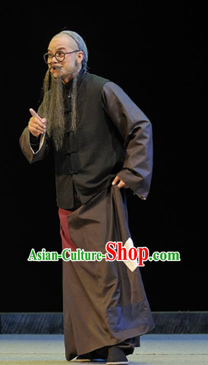 Legend of Chen Mapo Chinese Sichuan Opera Elderly Male Apparels Costumes and Headpieces Peking Opera Highlights Garment Old Scholar Clothing