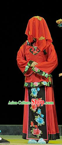 Chinese Sichuan Highlights Opera Diva Garment Costumes and Headdress Legend of Chen Mapo Traditional Peking Opera Actress Dress Liu Qiaogu Wedding Apparels