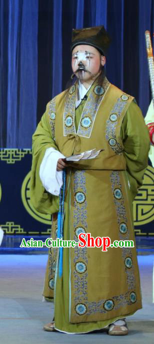 Hua Wenfang Qiang Qin Chinese Sichuan Opera Adviser Apparels Costumes and Headpieces Peking Opera Highlights Clown Garment Clothing