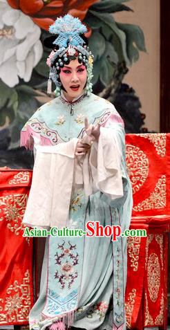 Chinese Hebei Clapper Opera Rich Lady Garment Costumes and Headdress He Feng Qun Traditional Bangzi Opera Actress Dress Hua Tan Liang Luanying Apparels