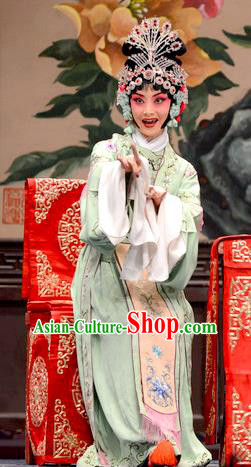 Chinese Hebei Clapper Opera Hua Tan Liang Fengying Garment Costumes and Headdress He Feng Qun Traditional Bangzi Opera Actress Dress Rich Lady Apparels