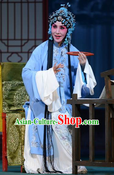 Chinese Hebei Clapper Opera Young Mistress Liu Lanzhi Garment Costumes and Headdress Traditional Bangzi Opera Actress Dress Diva Apparels