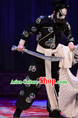 Chun Qiu Pei Chinese Bangzi Opera Martial Male Apparels Costumes and Headpieces Traditional Hebei Clapper Opera Bully Garment Robber Hou Shangguan Clothing