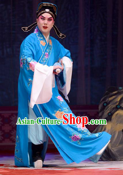 Chun Qiu Pei Chinese Bangzi Opera Scholar Li Chunfa Apparels Costumes and Headpieces Traditional Hebei Clapper Opera Young Male Garment Niche Clothing