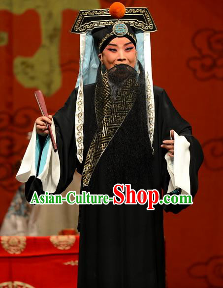 Wang Baochuan Chinese Bangzi Opera Elderly Male Apparels Costumes and Headpieces Traditional Hebei Clapper Opera Laosheng Garment Xue Pinggui Clothing