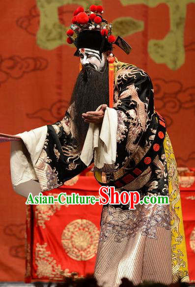 Wang Baochuan Chinese Bangzi Opera Treacherous Official Wei Hu Apparels Costumes and Headpieces Traditional Hebei Clapper Opera Laosheng Garment Painted Role Clothing