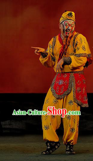 The Mountain of Fire Chinese Sichuan Opera Sun Wukong Apparels Costumes and Headpieces Peking Opera Highlights Monkey King Garment Monk Clothing