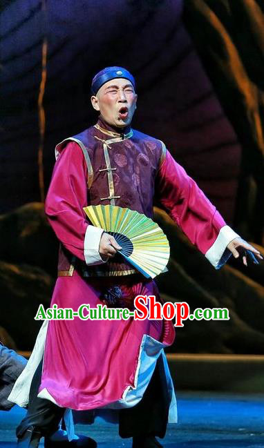 Cang Sheng Zai Shang Chinese Sichuan Opera Clown Apparels Costumes and Headpieces Peking Opera Highlights Landlord Garment Squire Clothing