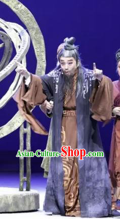 Luo Xiahong Chinese Sichuan Opera Laosheng Apparels Costumes and Headpieces Peking Opera Highlights Elderly Scholar Garment Clothing