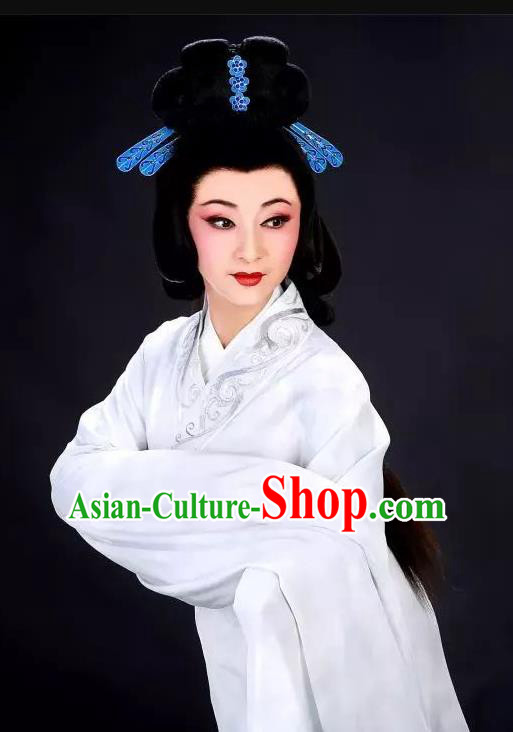 Chinese Sichuan Highlights Opera Young Mistress Garment Costumes and Headdress Luo Xiahong Traditional Peking Opera Actress Dress Madam Apparels