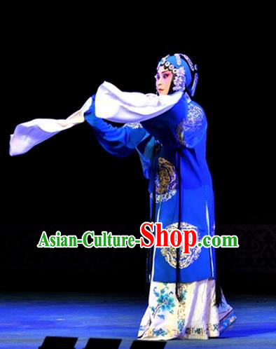 Chinese Hebei Clapper Opera Distress Maiden Wang Yuhuan Garment Costumes and Headdress Sheng Si Pai Traditional Bangzi Opera Hua Tan Dress Young Beauty Apparels
