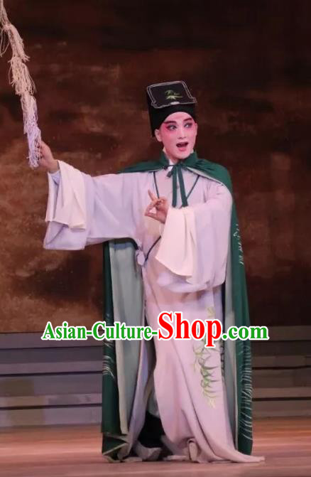 Bai Luo Shan Chinese Bangzi Opera Xiaosheng Apparels Costumes and Headpieces Traditional Hebei Clapper Opera Young Male Garment Scholar Xu Jizu Clothing