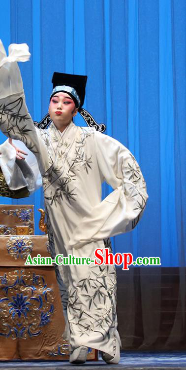 Liu Ling Drunk Chinese Bangzi Opera Young Male Apparels Costumes and Headpieces Traditional Hebei Clapper Opera Xiaosheng Garment Niche Clothing