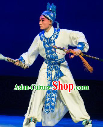 Zhong Kui Chinese Bangzi Opera Martial Male Apparels Costumes and Headpieces Traditional Hebei Clapper Opera Wusheng Garment Swordsman Clothing