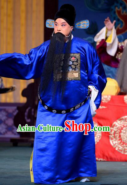 The Butterfly Chalice Chinese Bangzi Opera Laosheng Apparels Costumes and Headpieces Traditional Hebei Clapper Opera Magistrate Tian Yunshan Garment Clothing