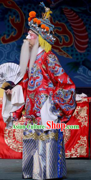 The Butterfly Chalice Chinese Bangzi Opera Commander Lu Lin Apparels Costumes and Headpieces Traditional Hebei Clapper Opera Garment Laosheng Clothing