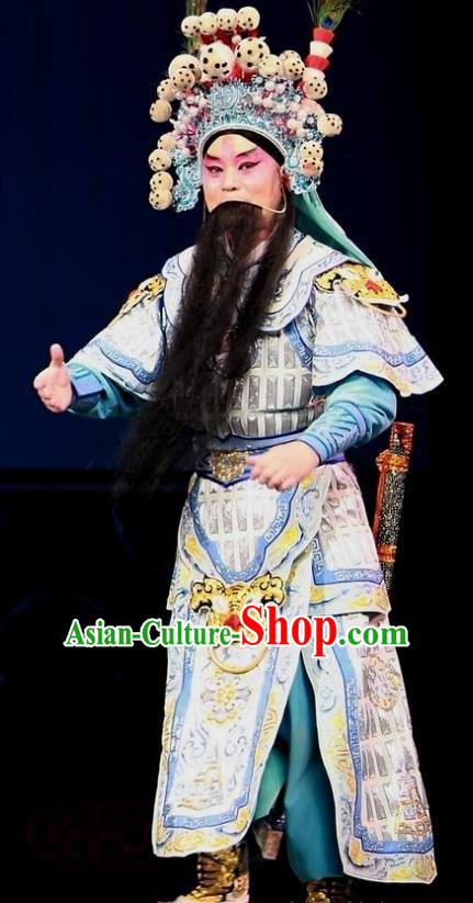 Chinese Bangzi Opera General Wu Han Apparels Costumes and Headpieces Traditional Hebei Clapper Opera Takefu Garment Martial Male Clothing