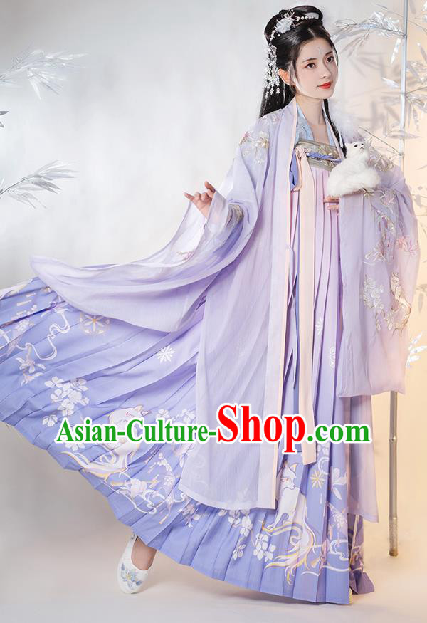 Chinese Ancient Noble Female Hanfu Dress Apparels Traditional Song Dynasty Patrician Lady Historical Costumes for Women