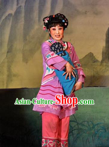 Chinese Shanxi Clapper Opera Country Woman Garment Costumes and Headdress Traditional Bangzi Opera Young Female Dress Jin Gui Apparels