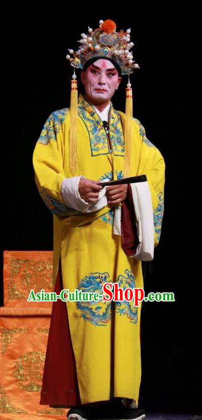 Pan Yang Song Chinese Bangzi Opera Royal Highness Zhao Defang Apparels Costumes and Headpieces Traditional Shanxi Clapper Opera Laosheng Garment Lord Clothing