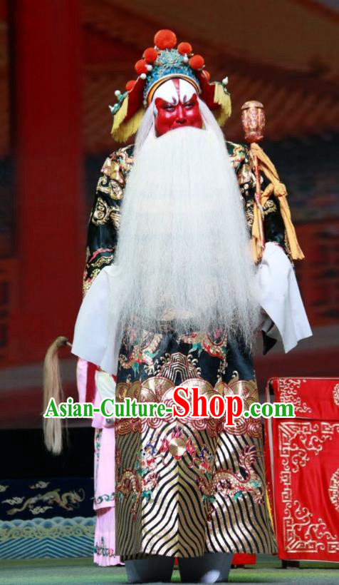 Er Jin Gong Chinese Bangzi Opera Lord Xu Yanzhao Apparels Costumes and Headpieces Traditional Shanxi Clapper Opera Elderly Male Garment Duke Clothing