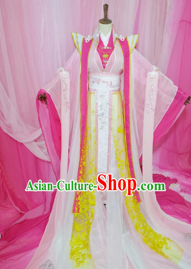 Chinese Traditional Cosplay Fairy Goddess Hanfu Dress Costumes Ancient Princess Consort Qu Xiaofeng Apparels for Women