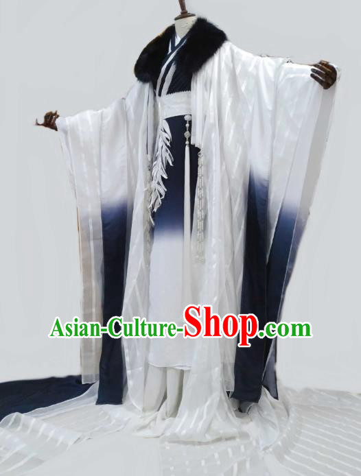 Top Chinese Cosplay Swordsman Gu Yun Costume Ancient Young Knight Hero Clothing for Men