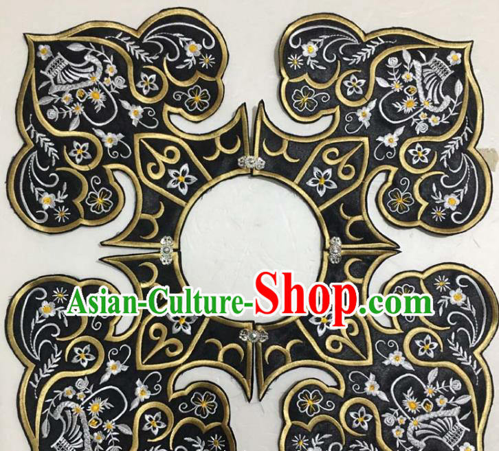Chinese Traditional Embroidered Flowers Collar Patch Decoration Embroidery Applique Craft Embroidered Shoulder Accessories