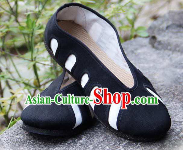 Traditional Chinese Taoist Shoes China Martial Arts Cloth Shoes Black Taoism Shoes for Adults