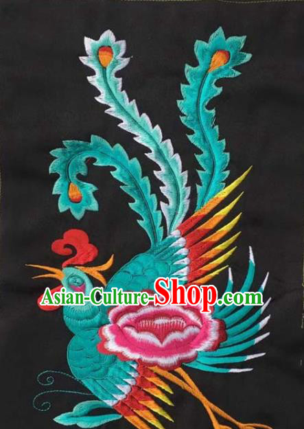 Chinese Traditional Embroidered Phoenix Peony Patch Decoration Embroidery Applique Craft Embroidered Accessories