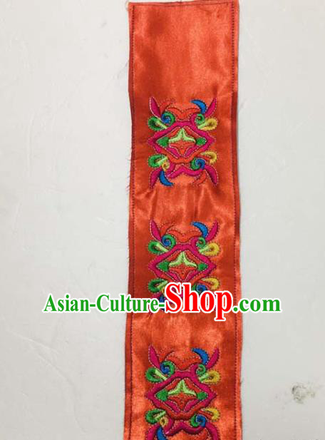 Chinese Traditional Embroidered Flowers Orange Patch Decoration Embroidery Applique Craft Embroidered Laciness Accessories