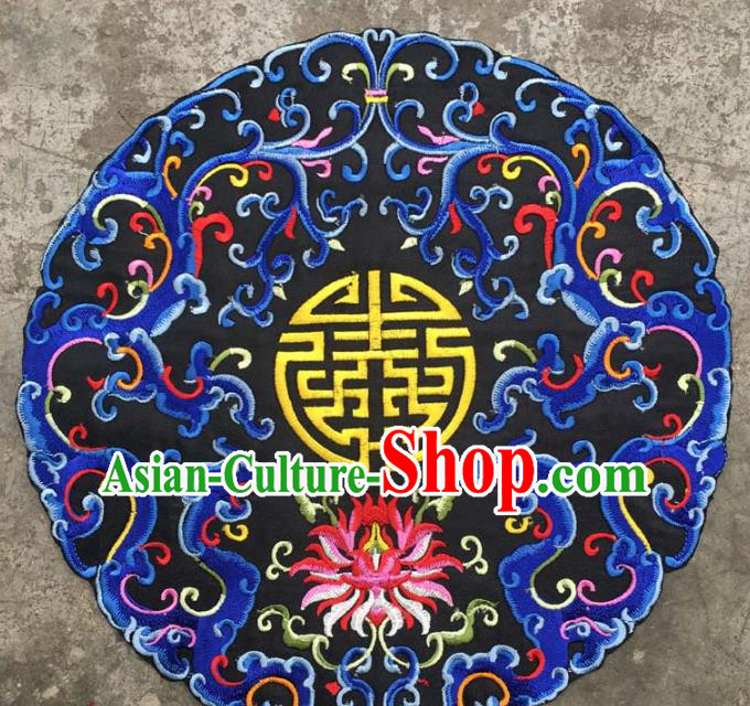 Chinese Traditional Embroidered Dragon Patch Decoration Embroidery Applique Craft Embroidered Round Accessories