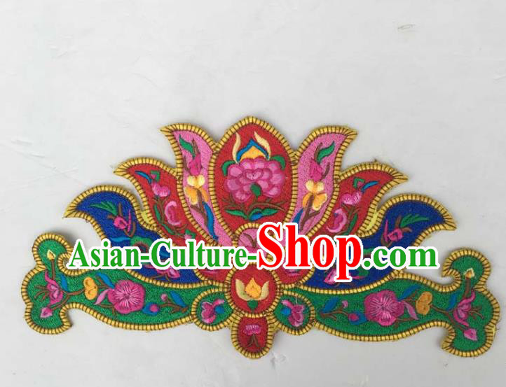 Chinese Traditional Embroidered Cap Patch Decoration Embroidery Applique Craft Embroidered Hat Accessories