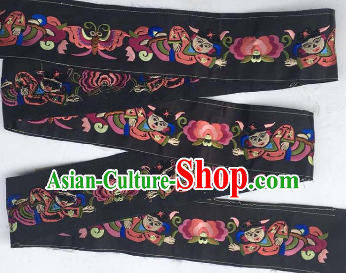 Chinese Traditional Embroidered Immortal Flowers Patch Decoration Embroidery Applique Craft Embroidered Band Accessories