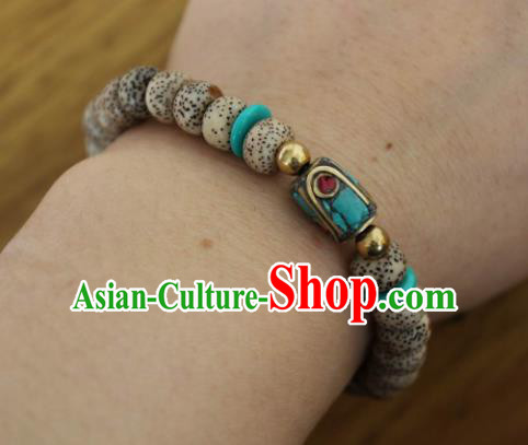 Chinese Traditional Tibetan Nationality Buddhism Bracelet Jewelry Accessories Decoration Zang Ethnic Handmade Beads Bangle for Women