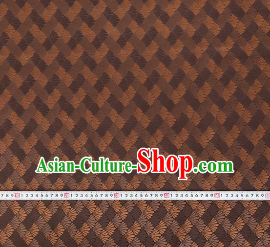 Chinese Traditional Shell Pattern Design Brown Brocade Silk Fabric Tapestry Material Asian DIY Hanfu Dress Satin Damask