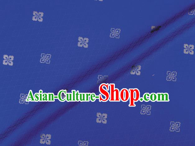 Japanese Traditional Sorbus Pattern Design Deep Blue Brocade Fabric Silk Material Traditional Asian Japan Kimono Nishijin Satin Tapestry