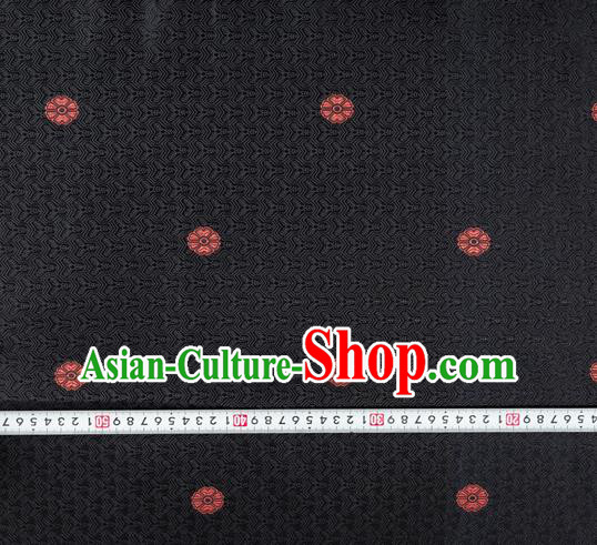 Chinese Traditional Classical Pattern Design Black Brocade Silk Fabric Tapestry Material Asian DIY Tibetan Robe Satin Damask