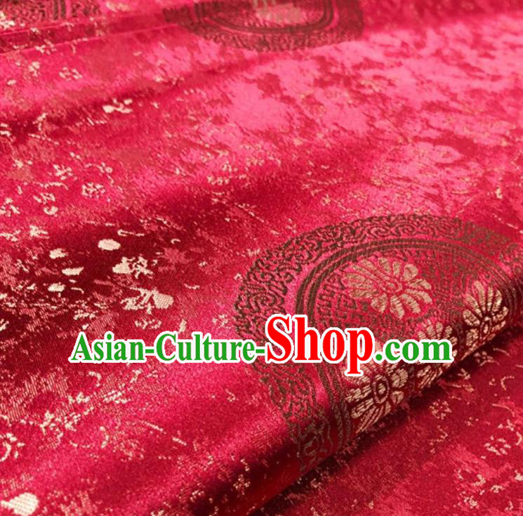 Magenta Asian Chinese Traditional Chrysanthemum Pattern Design Nanjing Brocade Silk Fabric Tang Suit Tapestry Satin Material