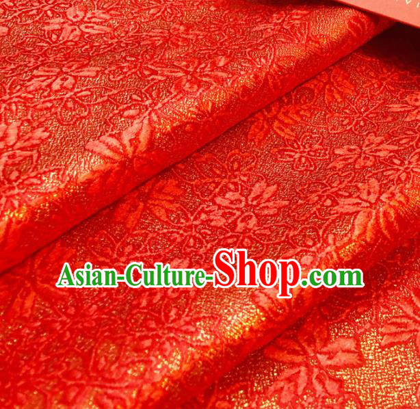 Asian Chinese Traditional Pattern Design Red Brocade Silk Fabric Tang Suit Tapestry Satin Material DIY Cheongsam Damask