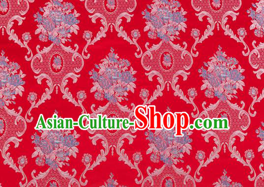 Chinese Classical Pattern Design Red Brocade Silk Fabric Tapestry Material Asian Traditional DIY Tang Suit Satin Damask