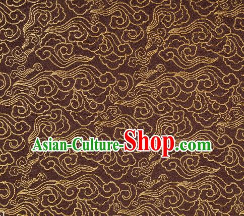 Chinese Classical Clouds Pattern Design Brown Brocade Silk Fabric Tapestry Material Asian Traditional DIY Tang Suit Satin Damask