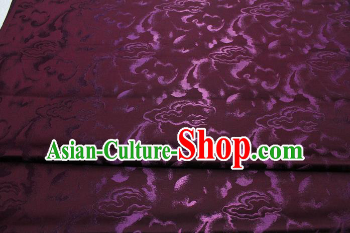 Chinese Classical Cloud Pattern Design Maroon Brocade Asian Traditional Tapestry Material DIY Satin Damask Dress Silk Fabric