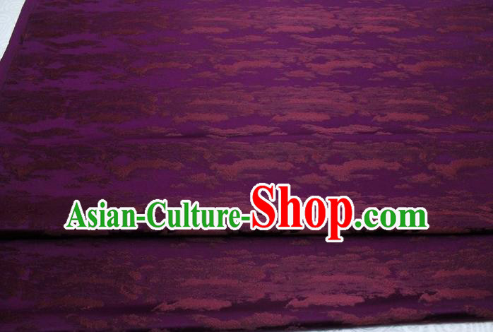 Chinese Cheongsam Classical Pattern Design Deep Purple Brocade Asian Traditional Tapestry Material DIY Satin Damask Mongolian Robe Silk Fabric