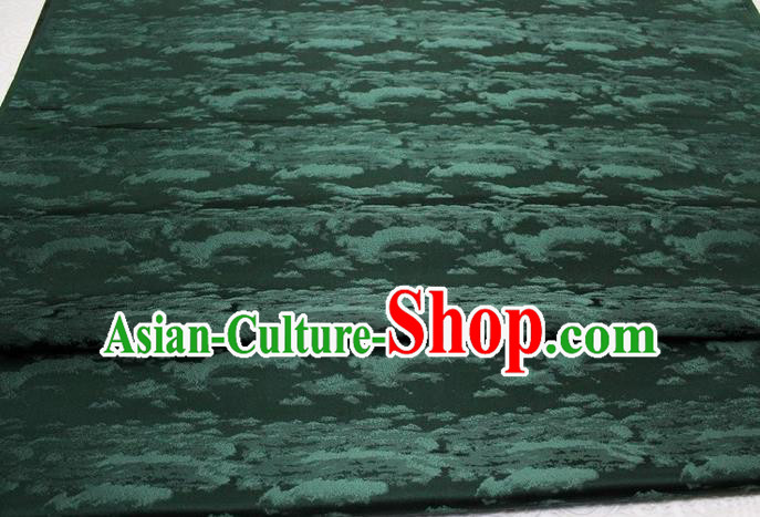 Chinese Cheongsam Classical Pattern Design Dark Green Brocade Asian Traditional Tapestry Material DIY Satin Damask Mongolian Robe Silk Fabric