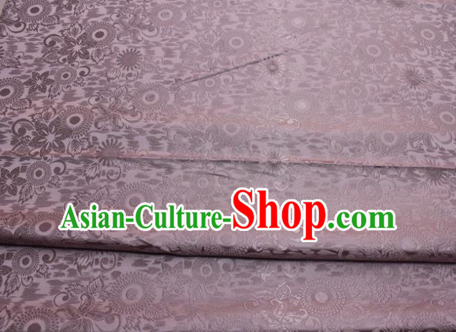 Chinese Classical Sunflowers Pattern Design Lilac Brocade Silk Fabric Tapestry Material Asian Traditional DIY Mongolian Clothing Satin Damask