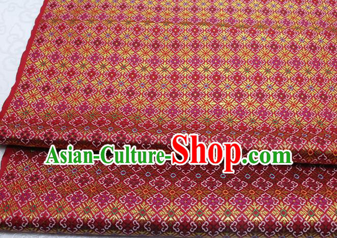 Red Chinese Classical Pattern Design Brocade Mongolian Robe Silk Fabric DIY Satin Damask Asian Traditional Tapestry Material