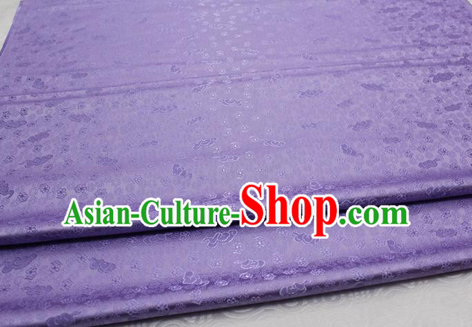 Chinese Classical Cloud Blossom Pattern Design Purple Brocade Mongolian Robe Asian Traditional Tapestry Material Silk Fabric DIY Satin Damask